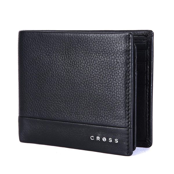 Basssy Leather Formal Men Two Fold Wallet (Black)