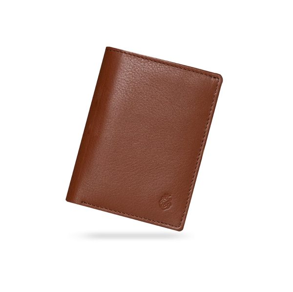 Basssy Men Brown Leather Three Fold Wallet